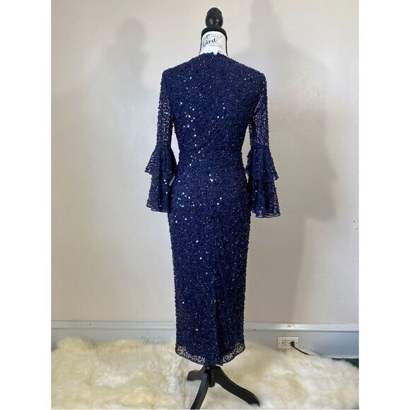 Mac Duggal Beaded Tiered Cuffs Dress size 4 - Picture 5 of 12